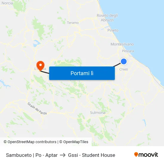 Sambuceto | Po - Aptar to Gssi - Student House map