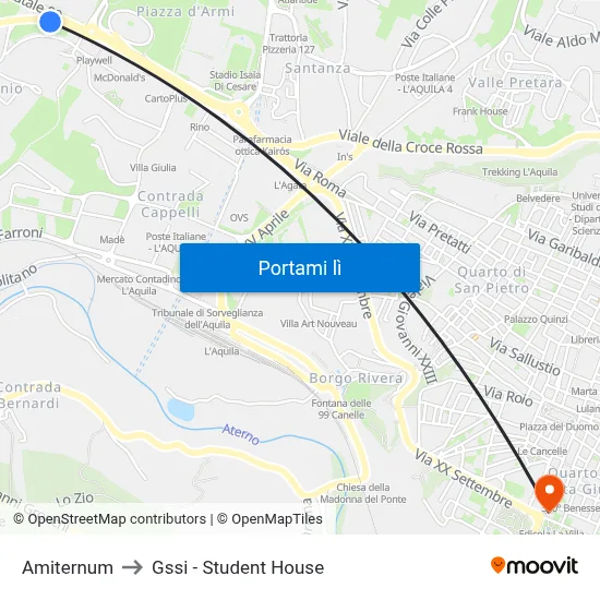 Amiternum to Gssi - Student House map