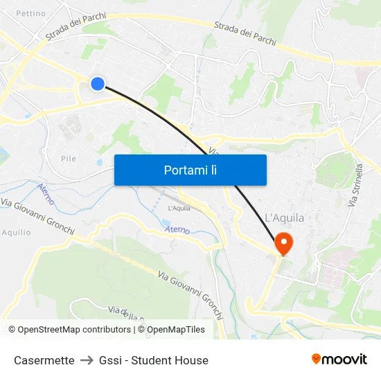 Casermette to Gssi - Student House map