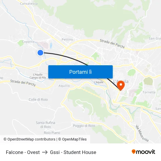 Falcone - Ovest to Gssi - Student House map