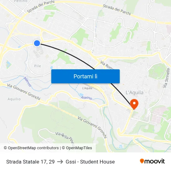 Strada Statale 17, 29 to Gssi - Student House map