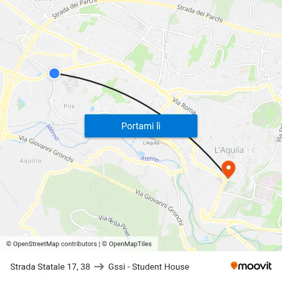 Strada Statale 17, 38 to Gssi - Student House map