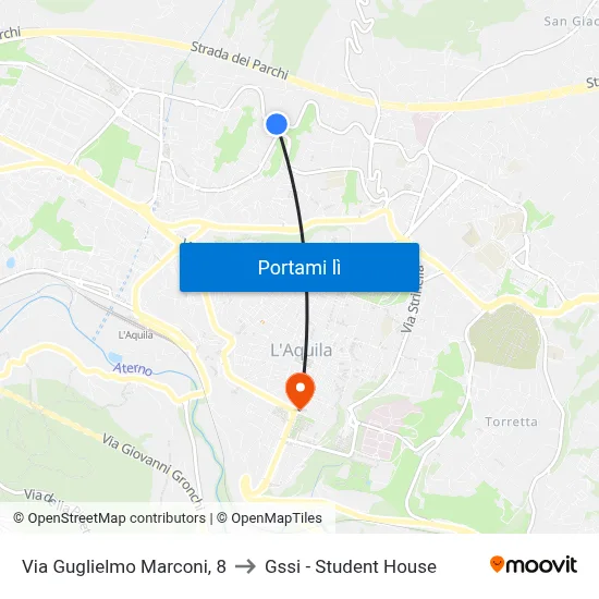Via Guglielmo Marconi, 8 to Gssi - Student House map