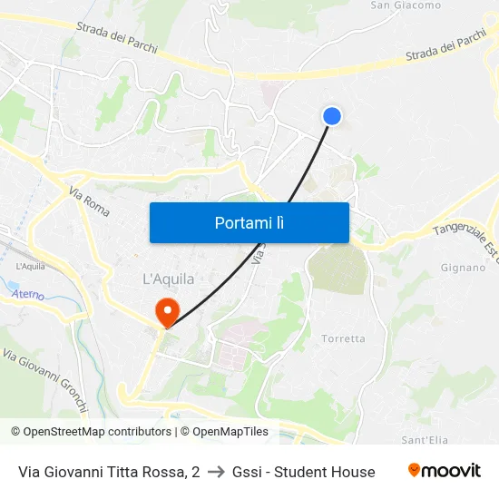 Via Giovanni Titta Rossa, 2 to Gssi - Student House map