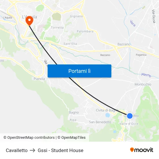 Cavalletto to Gssi - Student House map