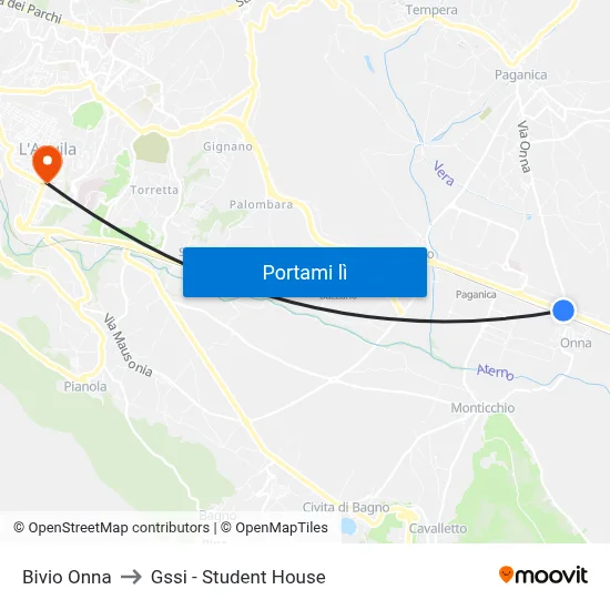 Bivio Onna to Gssi - Student House map