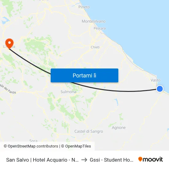 San Salvo | Hotel Acquario - Nord to Gssi - Student House map