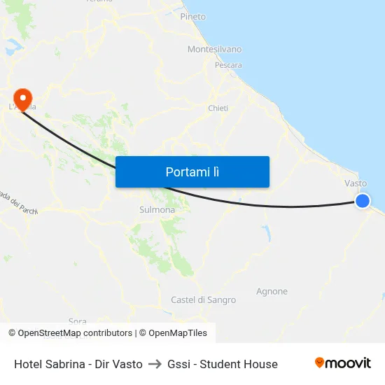 Hotel Sabrina - Dir Vasto to Gssi - Student House map