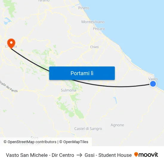 Vasto San Michele - Dir Centro to Gssi - Student House map