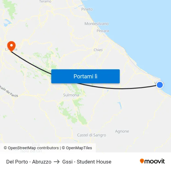 Del Porto - Abruzzo to Gssi - Student House map