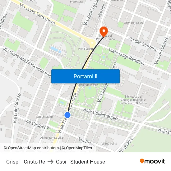 Crispi - Cristo Re to Gssi - Student House map