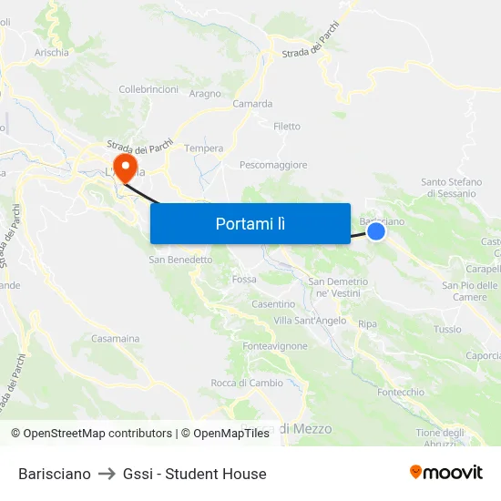 Barisciano to Gssi - Student House map