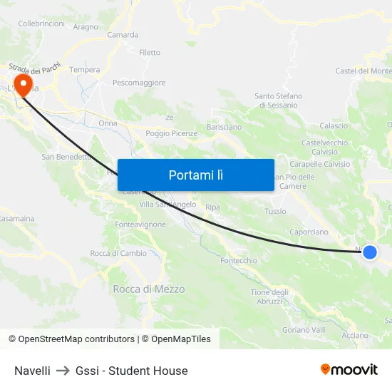 Navelli to Gssi - Student House map