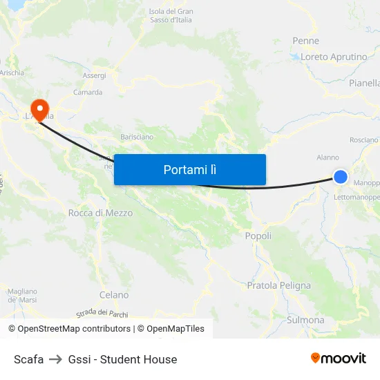 Scafa to Gssi - Student House map