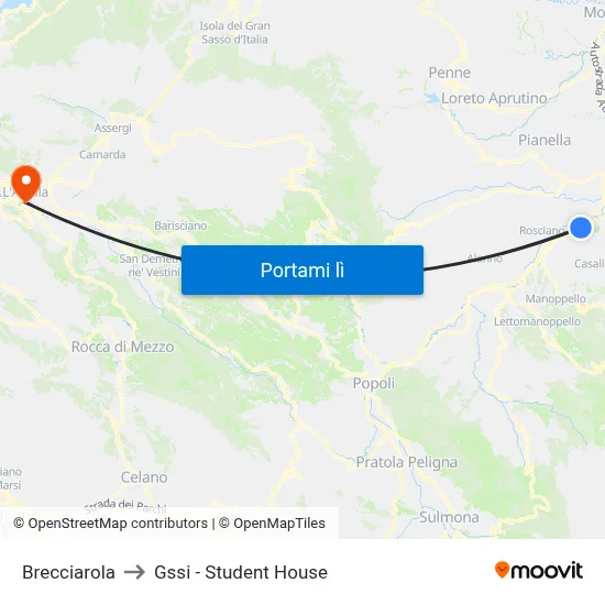 Brecciarola to Gssi - Student House map