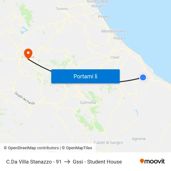 C.Da Villa Stanazzo - 91 to Gssi - Student House map