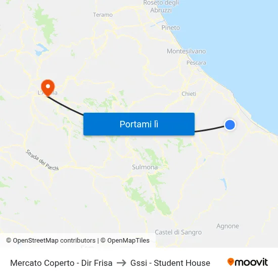 Mercato Coperto - Dir Frisa to Gssi - Student House map