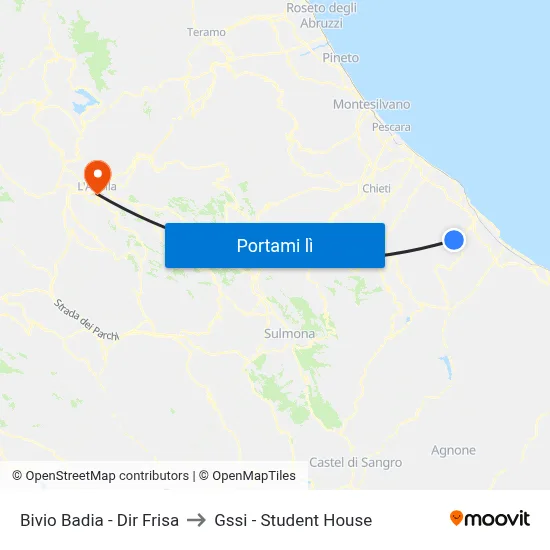 Bivio Badia - Dir Frisa to Gssi - Student House map