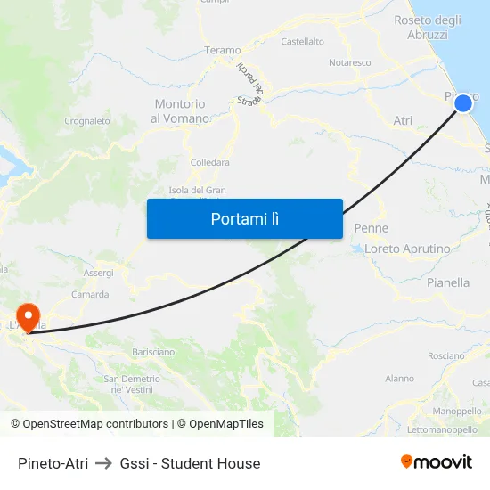 Pineto-Atri to Gssi - Student House map
