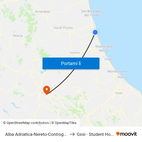 Alba Adriatica-Nereto-Controguerra to Gssi - Student House map