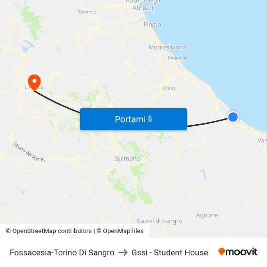 Fossacesia-Torino Di Sangro to Gssi - Student House map