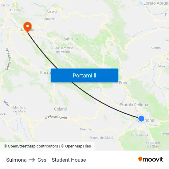 Sulmona to Gssi - Student House map