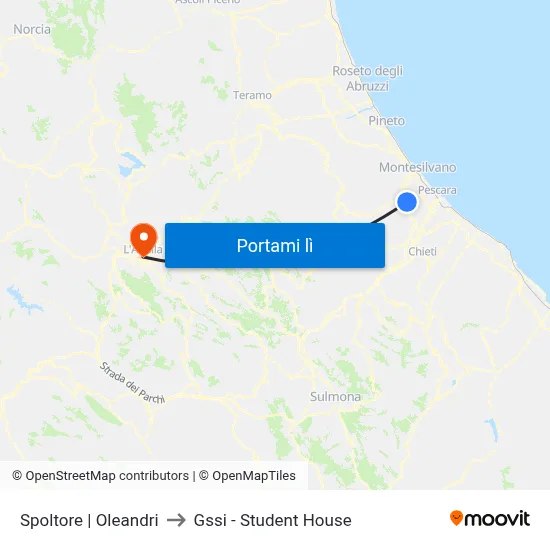 Spoltore | Oleandri to Gssi - Student House map