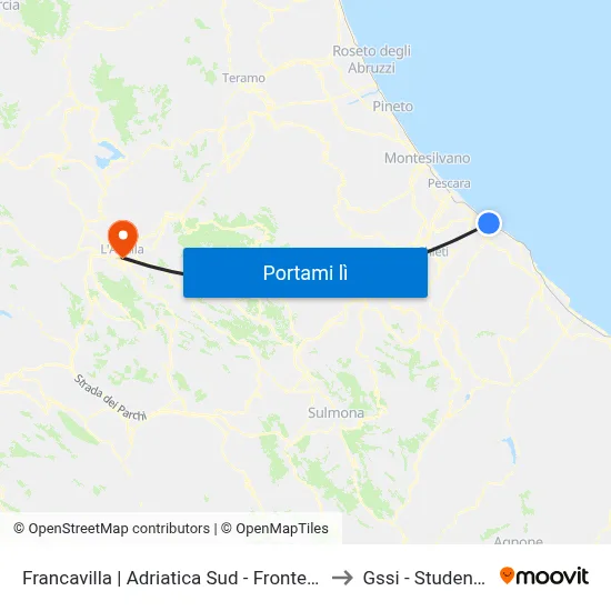 Francavilla | Adriatica Sud - Fronte Conad Magorà to Gssi - Student House map