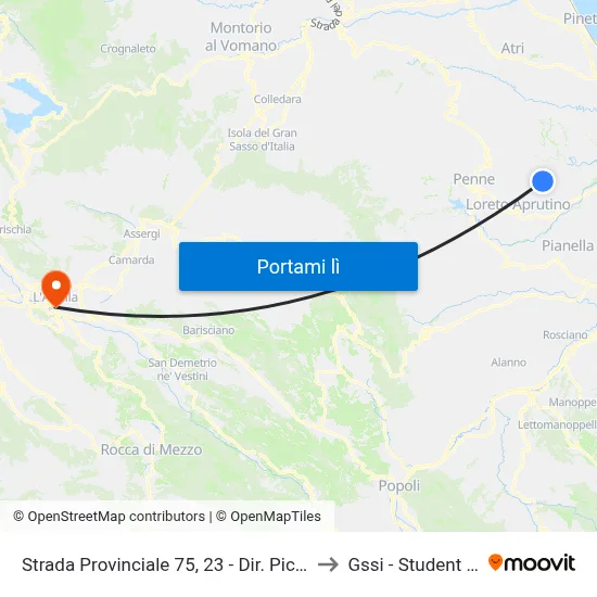 Strada Provinciale 75, 23 - Dir. Picciano Penne to Gssi - Student House map