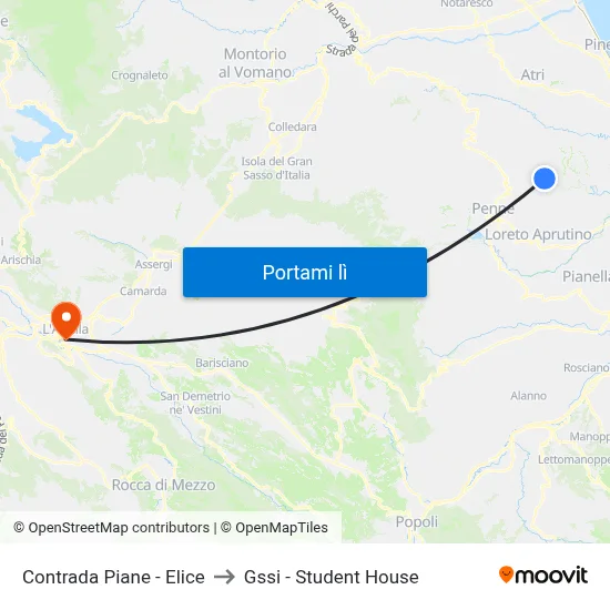 Contrada Piane - Elice to Gssi - Student House map