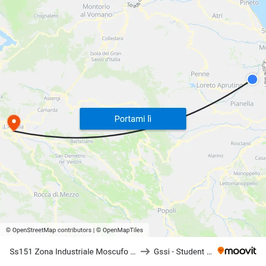 Ss151 Zona Industriale Moscufo - Dir. Penne to Gssi - Student House map