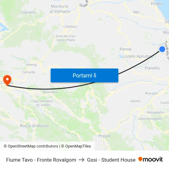 Fiume Tavo - Fronte Rovalgom to Gssi - Student House map