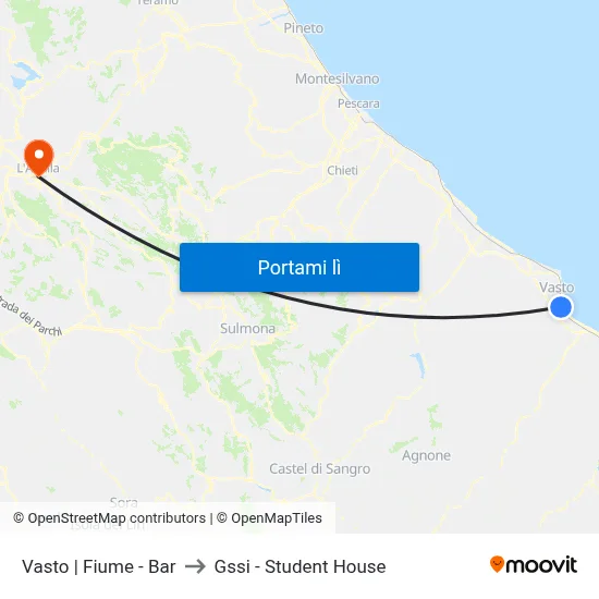 Vasto | Fiume - Bar to Gssi - Student House map
