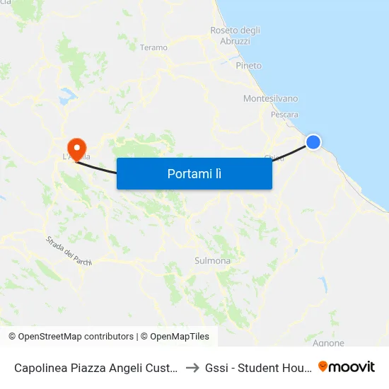 Capolinea Piazza Angeli Custodi to Gssi - Student House map