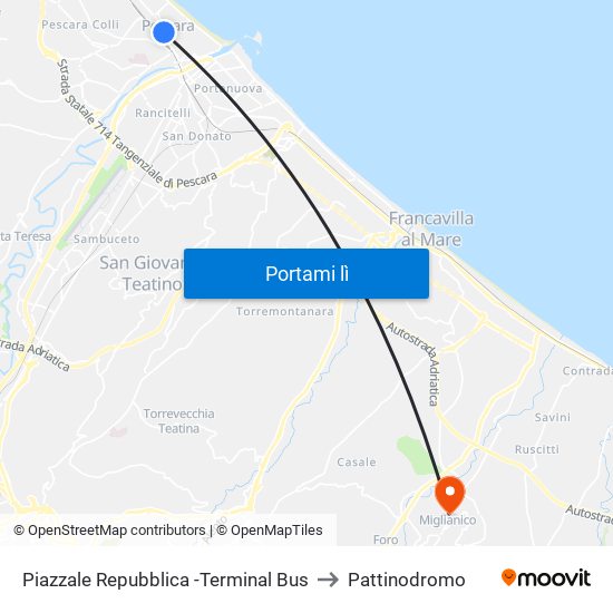 Piazzale Repubblica -Terminal Bus to Pattinodromo map