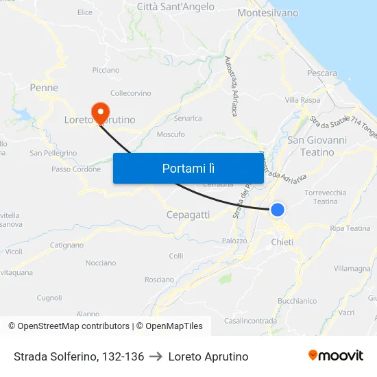 Strada Solferino, 132-136 to Loreto Aprutino map