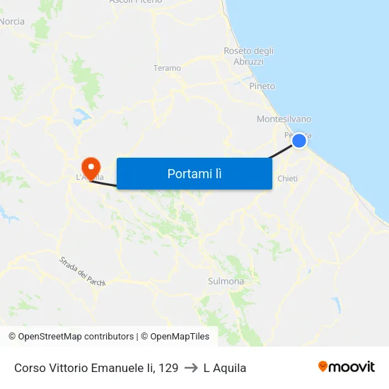 Corso Vittorio Emanuele Ii, 129 to L Aquila map