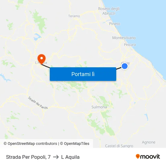 Strada Per Popoli, 7 to L Aquila map