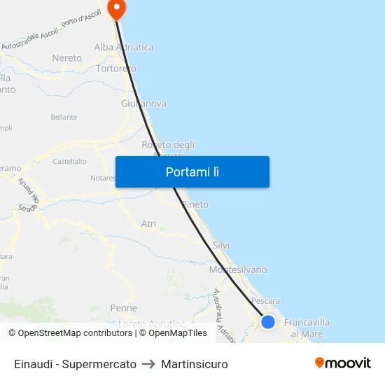 Einaudi - Supermercato to Martinsicuro map