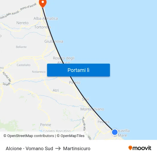 Alcione - Vomano Sud to Martinsicuro map
