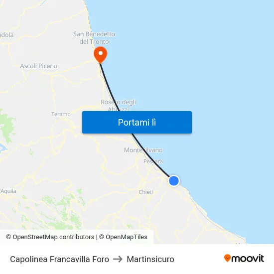 Capolinea Francavilla Foro to Martinsicuro map
