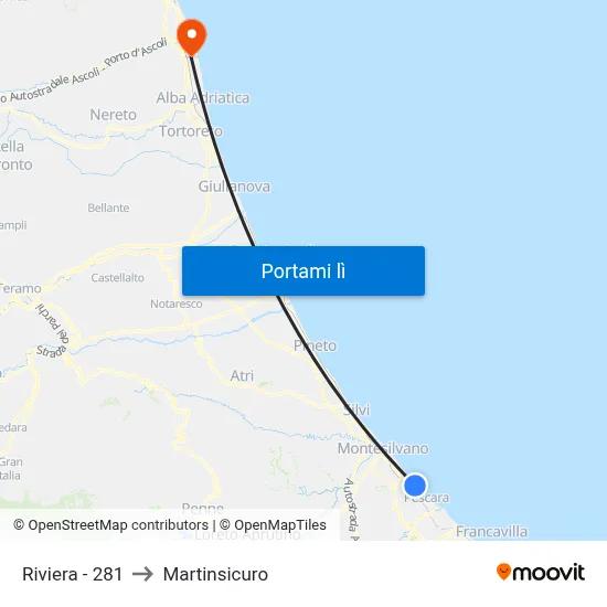 Riviera - 281 to Martinsicuro map