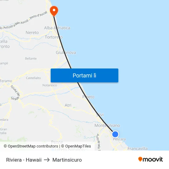 Riviera - Hawaii to Martinsicuro map