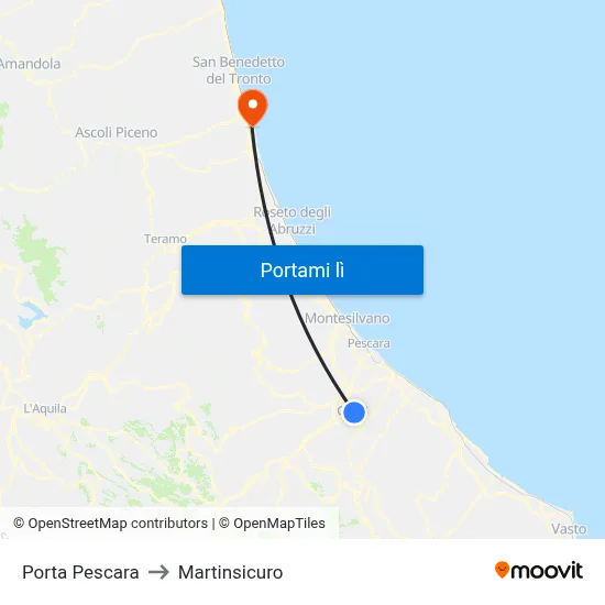 Porta Pescara to Martinsicuro map
