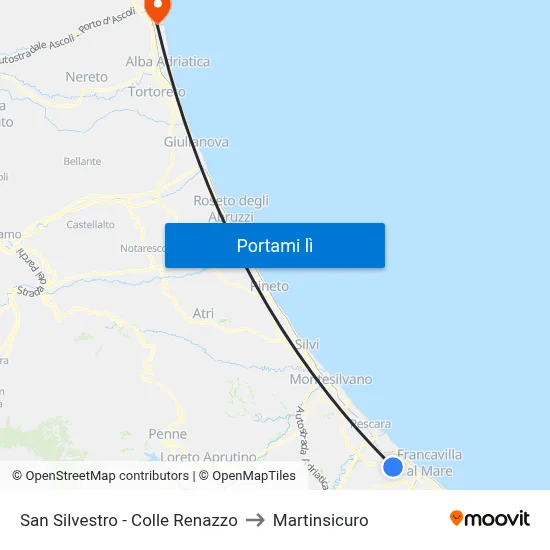 San Silvestro - Colle Renazzo to Martinsicuro map