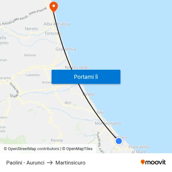 Paolini - Aurunci to Martinsicuro map