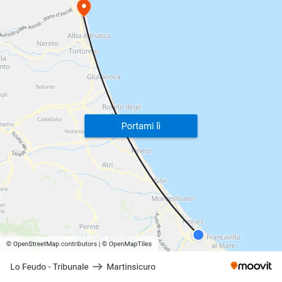 Lo Feudo - Tribunale to Martinsicuro map