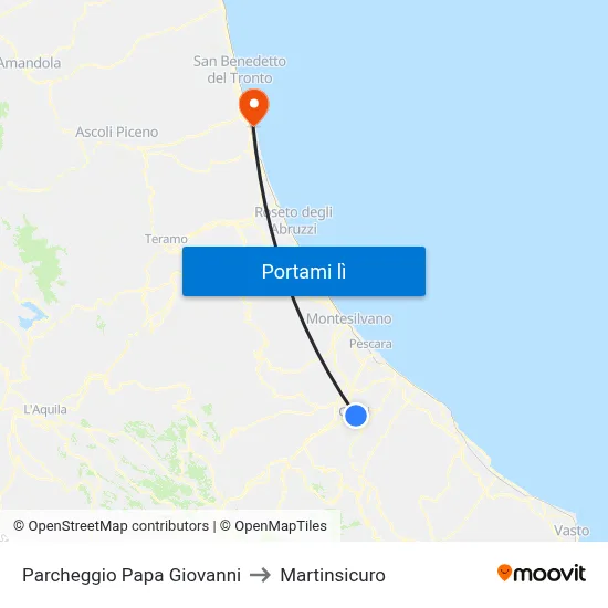 Parcheggio Papa Giovanni to Martinsicuro map
