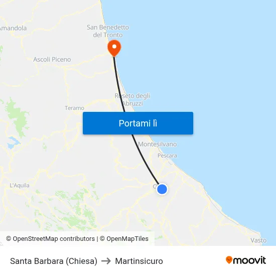 Santa Barbara (Chiesa) to Martinsicuro map