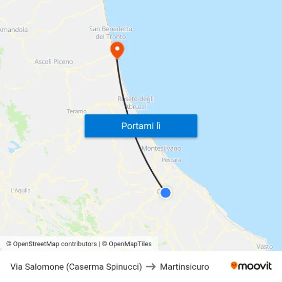 Via Salomone (Caserma Spinucci) to Martinsicuro map